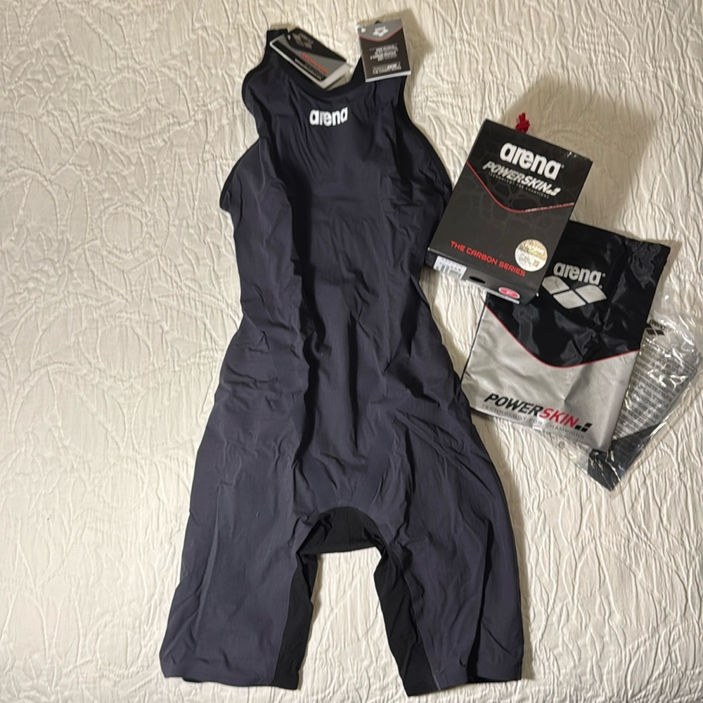 Arena NWT Powerskin Carbon Flex VX tech suit - open back, dark grey/black